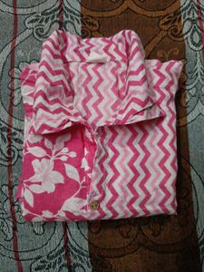 Pink Floral &amp; Zigzag Button-Down Shirt