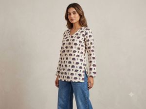 🐘 Modran Handloom Cotton Printed Short Kurti