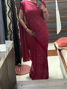 Elegant Red Floral Saree