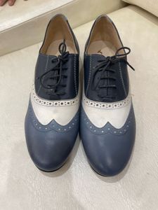 Blue &amp; White Oxford Shoes