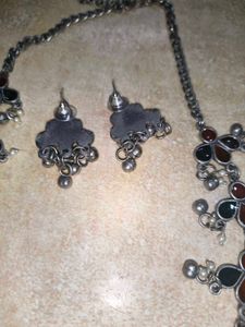 Antique Oxidised Silver Necklace Set