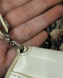 Vintage Prada White Cleo Flap Shoulder Bag