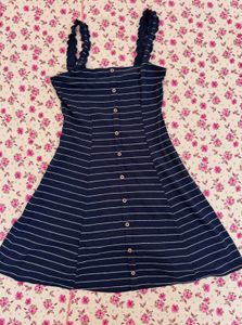 Navy blue striped dress
