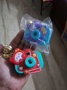 Cute Camera Charm Keychain Set