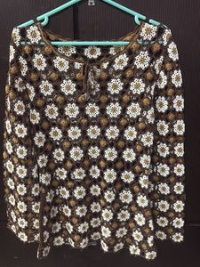 Handmade Crochet Brown & White Top