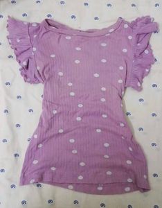 Cute Polka Dot Ruffle Sleeve Top