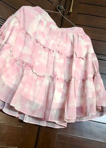 AND Pink Tie-Dye Crop Top &amp; Skirt Set