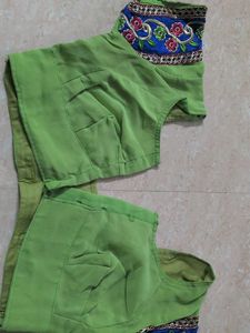 Beautiful Lime Green Saree with Embroidery