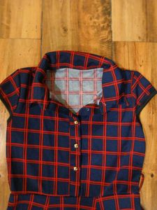 Red & Blue Plaid Dress