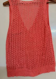 Crochet woollen Sleeveless Top/ Shrug