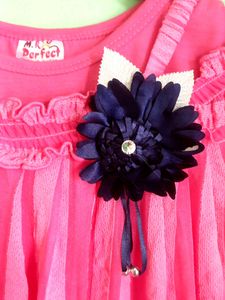 Pink Cold Shoulder Top For Girls