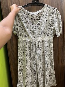 Grey Crochet Dress