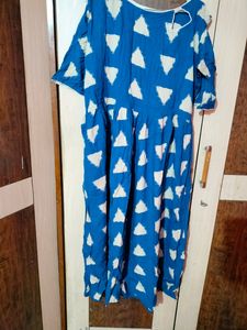 Blue Triangle Printed Maxi Dress