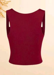 Stylish Ruched Maroon Crop Top