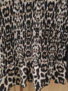 Animal Print Puff Sleeve Top