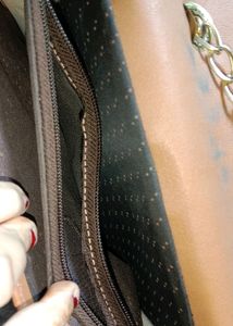 Tan Quilted Crossbody Bag