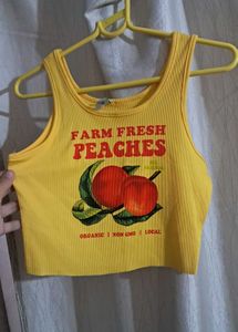 Yellow Peaches Crop Tank Top