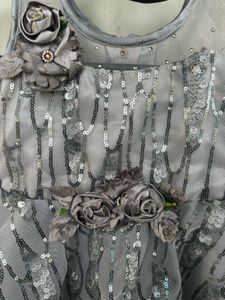 Sparkly Grey Baby Girl Dress