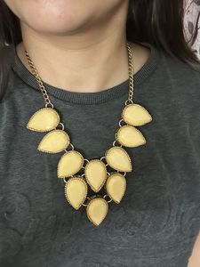 Yellow Gem Statement Necklace