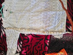 Elegant White Sequined Chikankari Kurta