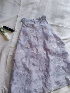 Lilac embroidered halter top