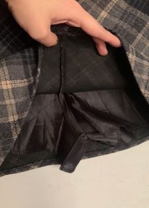 Korean Plaid Wool Like Mini Skirt