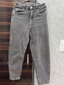 Zudio Grey Wash Mom Fit Jeans