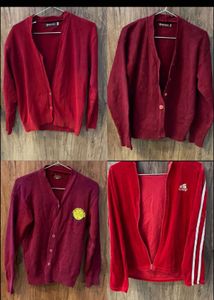 Maroon Cardigan with Logo