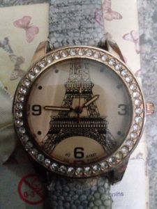 Eiffel Tower Watch with Rhinestone Bezel