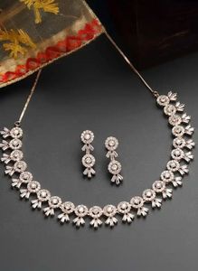 Elegant Rose Gold Necklace & Earring Set