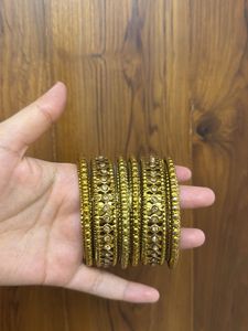 Set of Gold-toned Ethnic Bangles