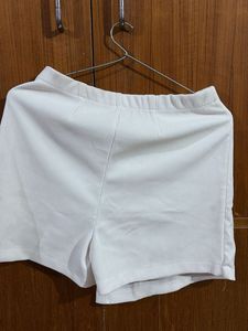 White Asymmetrical Skort