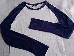 White &amp; Blue Raglan T-Shirt