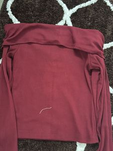 Maroon Off-Shoulder Top
