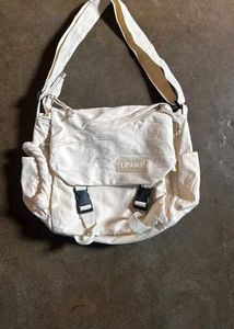 Cream Canvas Crossbody Bag