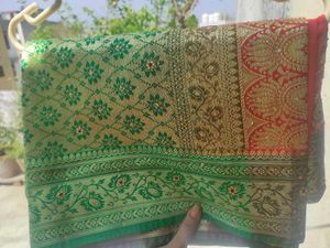 Vibrant Pink Banarasi Silk Saree