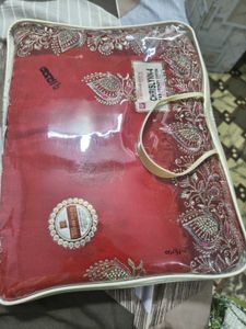 New Embroidered Red Saree