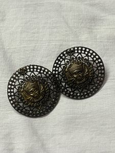 Ethnic Oxidized Earrings with Goddess Face