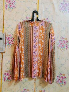 🇳🇿💫🎀Stylish Printed Long Sleeve V-Neck Top