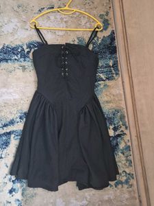 Little box India - Black Lace-Up Mini Dress
