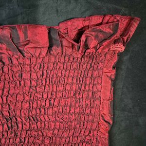 chatpate Red Embellished Spaghetti Strap Top Y2K