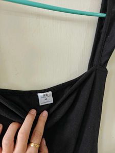 Black Square Neck Mini Dress