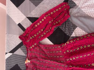 Stylish Burgundy Printed Jumpsuit
