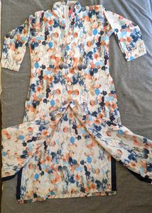 Abstract Floral Button-Down Dress Size -s