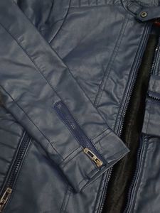 Stylish Blue Leather Jacket