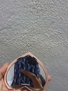 Heart-Shaped Compact Mirror with Charm