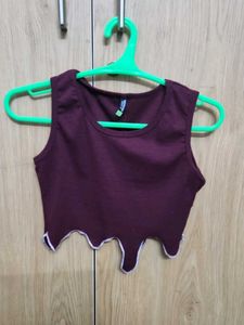 Unique Burgundy Crop Top