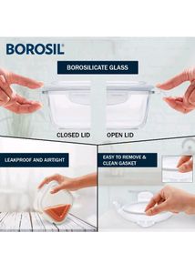 🆕borosil Klip-n-store Microwavable Lunch Box Set