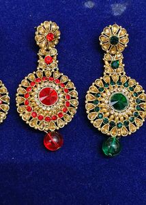 Elegant Gold Tone Dangle Earrings