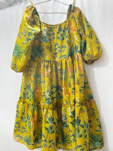 Flowy Floral Print Midi Dress